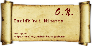 Oszlányi Ninetta névjegykártya